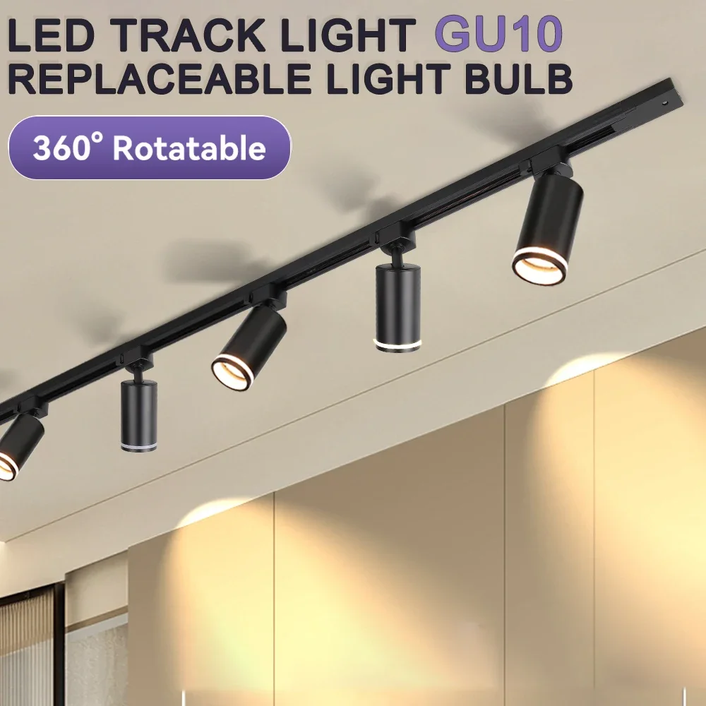 

GU10 Spot Led Track Lighting Indoor Ceiling Light Fixture for Living Room Store Decor Kitchen Bedroom Lamp Led Track Rail Lights