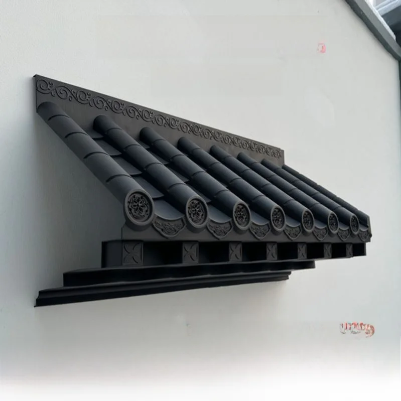 New Chinese Style Integrated Plastic Roof Tile for Fence Window And Door Head Decoration Multi-Function Wall Decoration