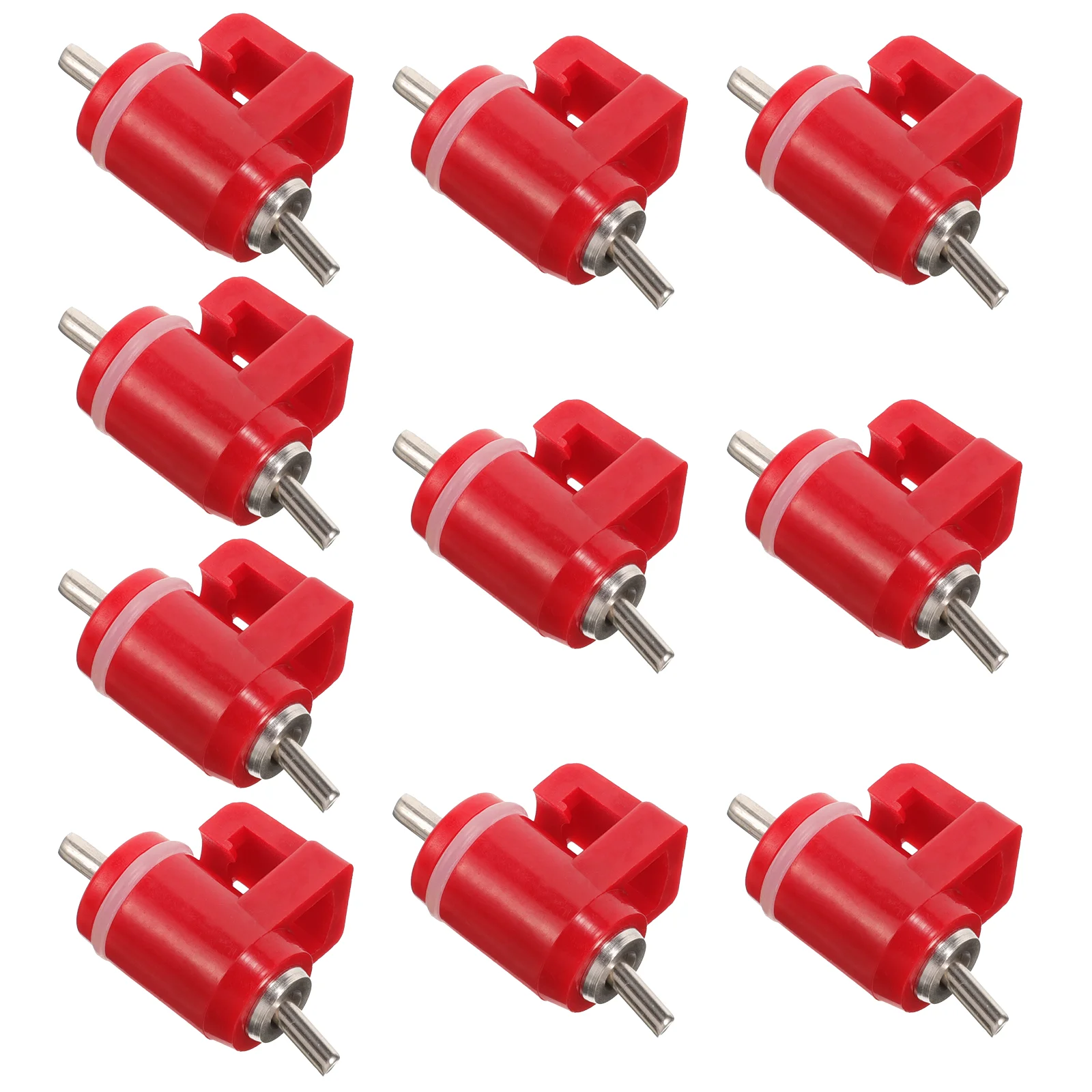 

10pcs Red Automatic Chicken Water Nipples Steel Poultry Waterer for Chickens Pigeons Quail Farm Home Use