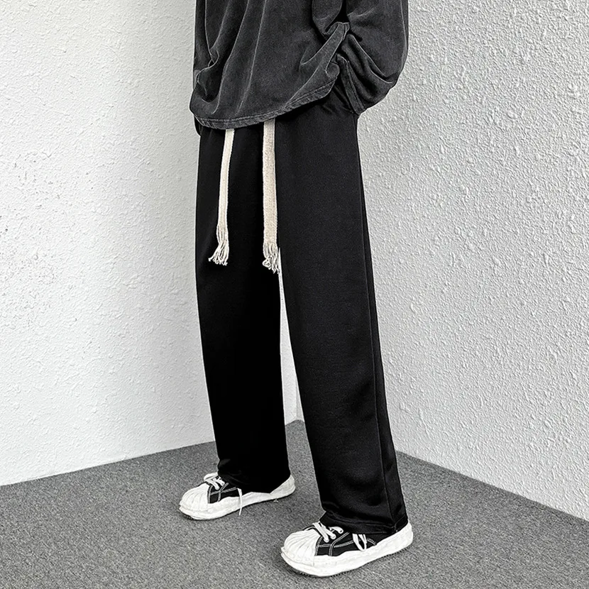 

Мужские свободные спортивные брюки прямого кроя, повседневные, весенне-осенние, модные, универсальные, длинные, широкие штаны, спортивные штаны