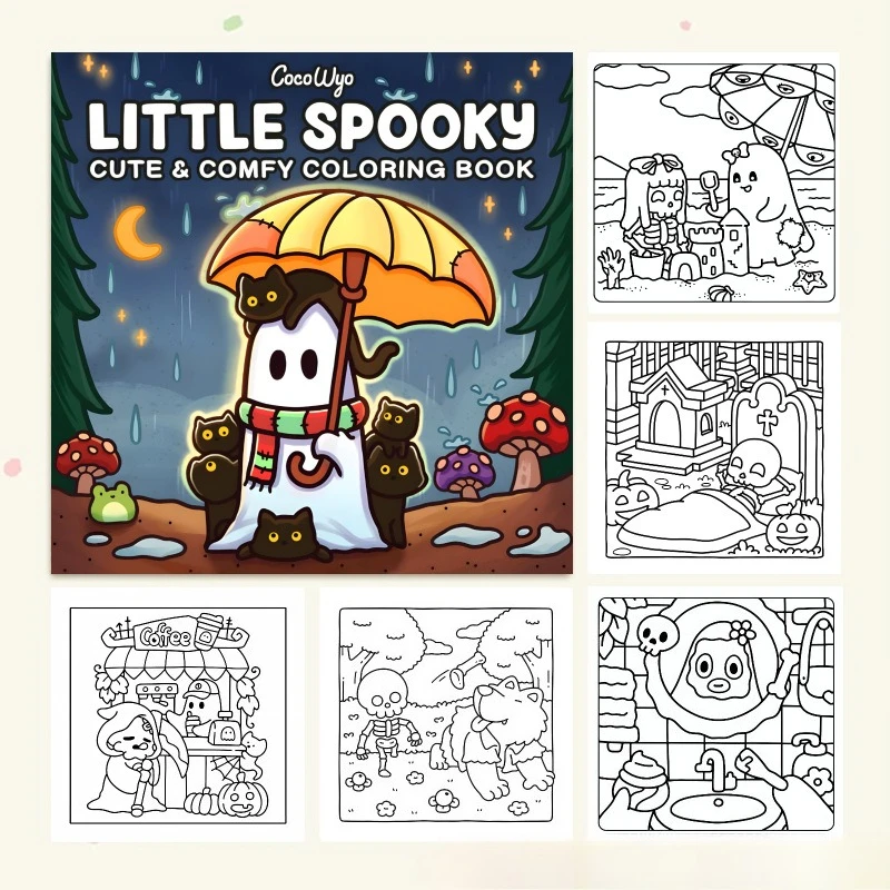 Little Spooky Comfy Cute Coloring Book Creepy Adorable Designs for Adults Stress Relief Relaxation Art Gift