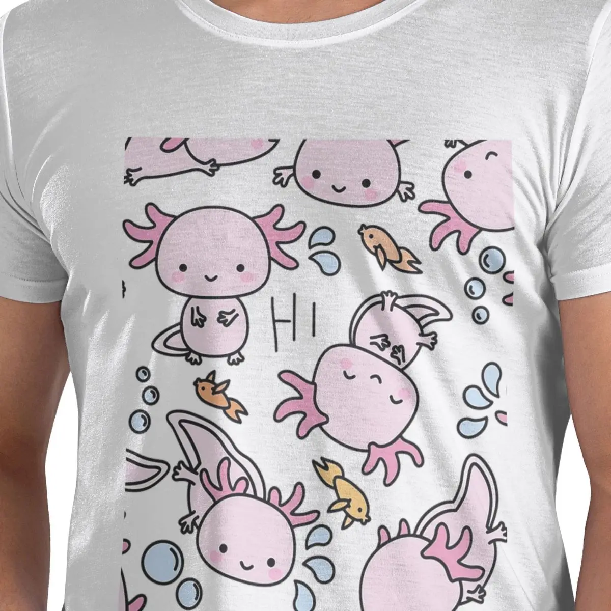 

Swimmy Axolotls 100% Cotton T-Shirt Men'sFunny T Shirts Men Round Neck Short Sleeve S-6XL