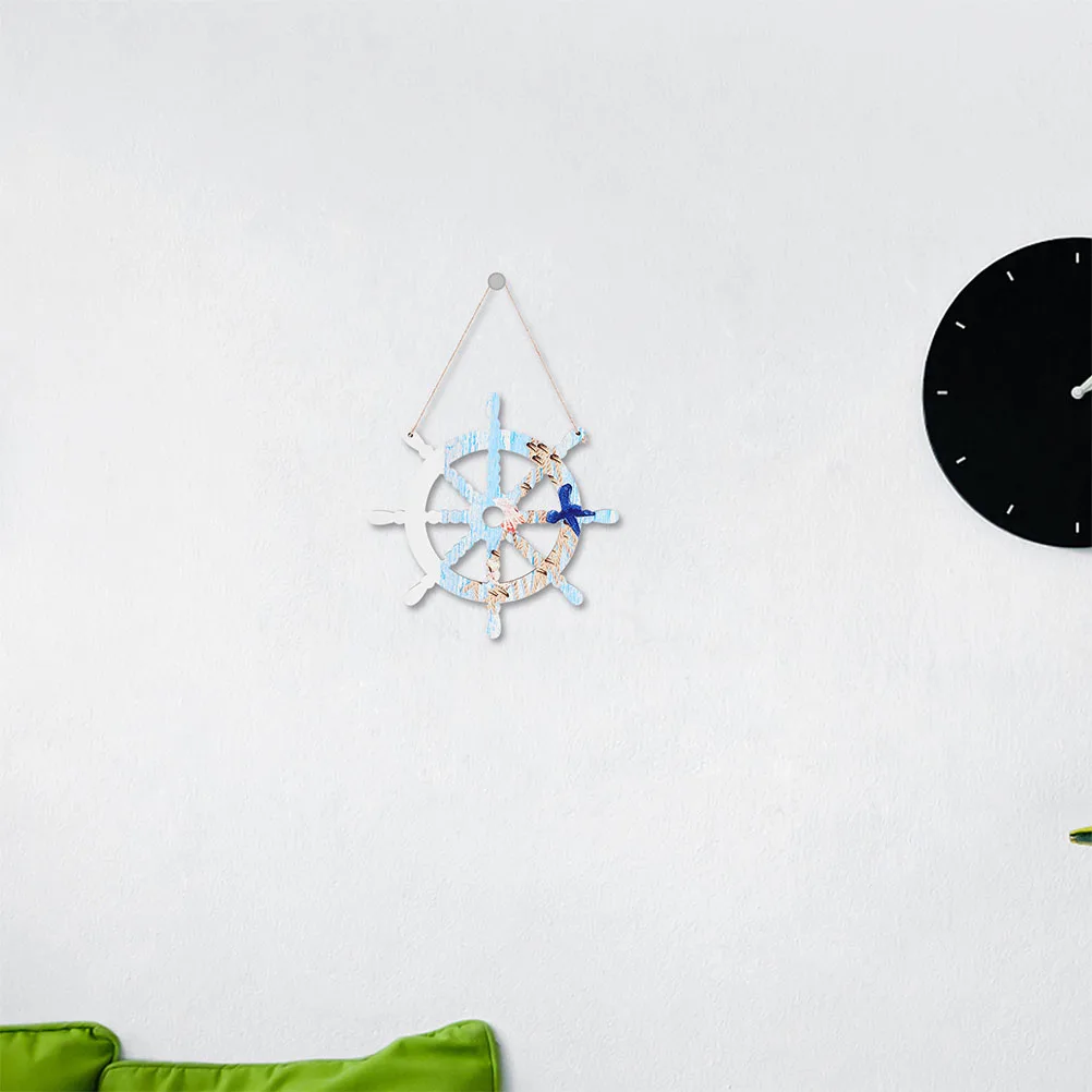 

2pcs Wood Ship Wheel Wall Decor Nautical Rudder Pendant Home Bar Decoration 25.5x25.5cm Hanging Craft nament Wood Wall Hanging