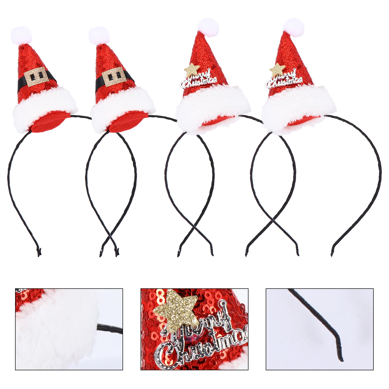 

4Pcs Xmas Party Headdress Adorable Holiday Style Hairpin for Children Adults Lightweight Comfortable Holiday Party Accessory