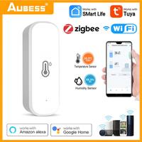 Tuya ZigBee/WiFi Temperature And Humidity Sensor Smart Thermometer Hygrometer Home Detector Smart Life Alexa Google Assistant