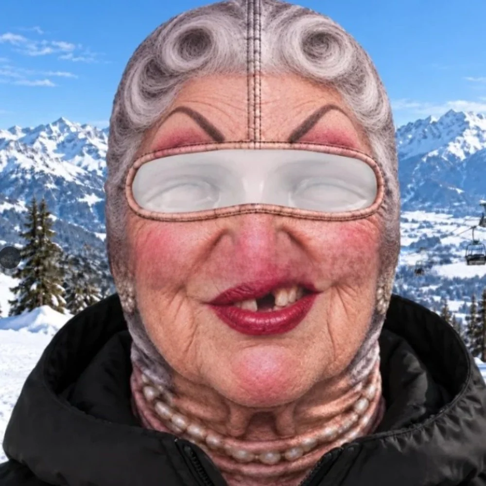 Realistic Print Realistic Face Ski Mask Full Face Coverage 3D Printed Design 3D Printed Balaclava Reusable Fabric