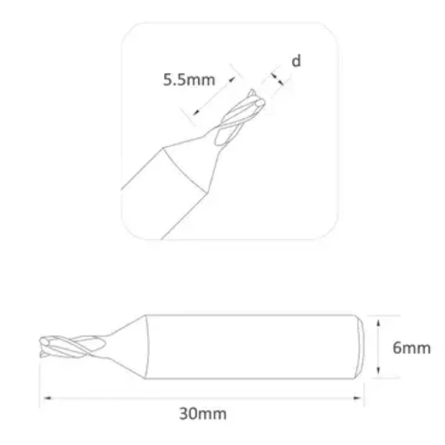 2 Pcs/lot Φ2.0x3.0xD6x30Lx3F Raize 60 Series Pro SILCA FUTURA CNC Carbide Milling Cutter Key Machine Accerioes