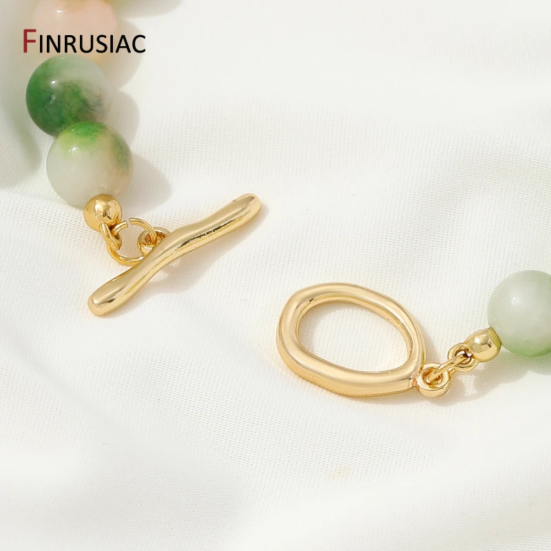 14K Gold Plated Oval OT Clasps Connectors For Bracelet Necklace Making,Toggle End Clasps Buckle For DIY Jewelry Making Supplies image 5