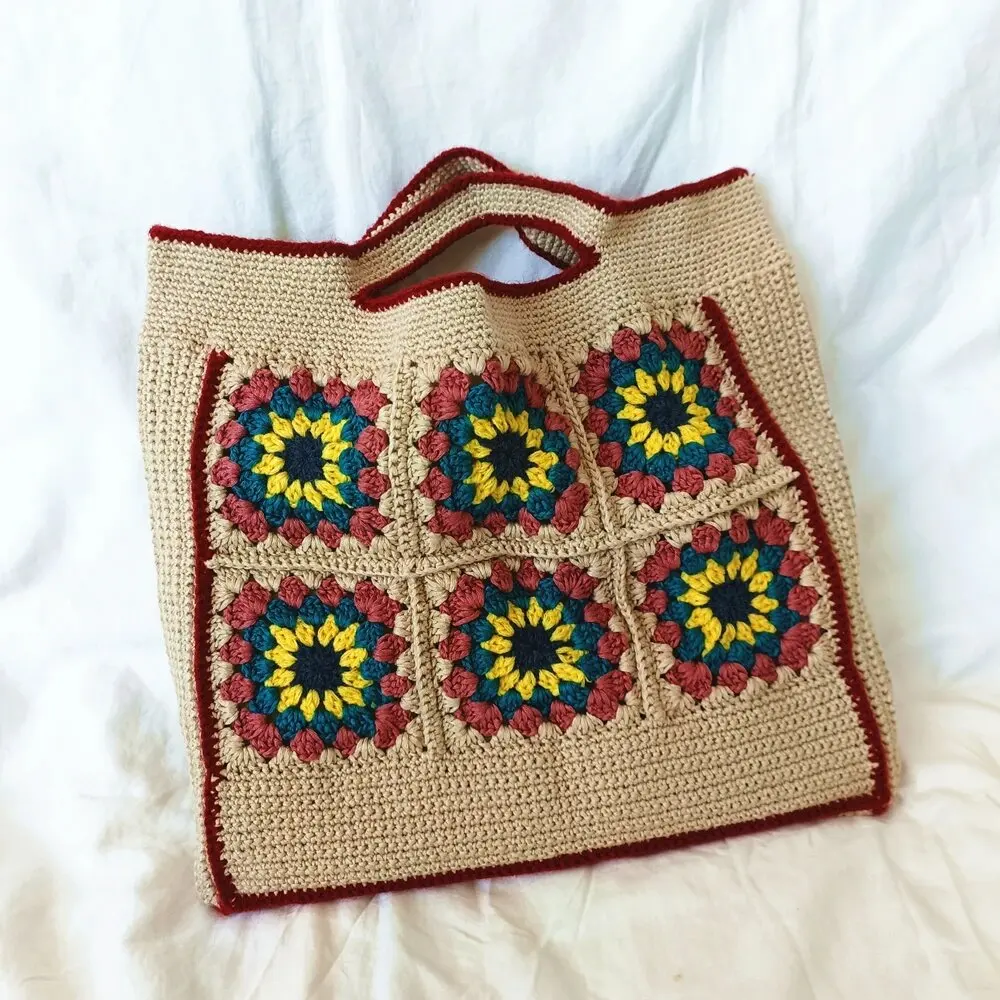 Bohemian Crochet Women Shoulder Bags Knitting Large Capacity Tote Bag Casual Lady Handbags Big Shopper Purses Summer Beach Bags