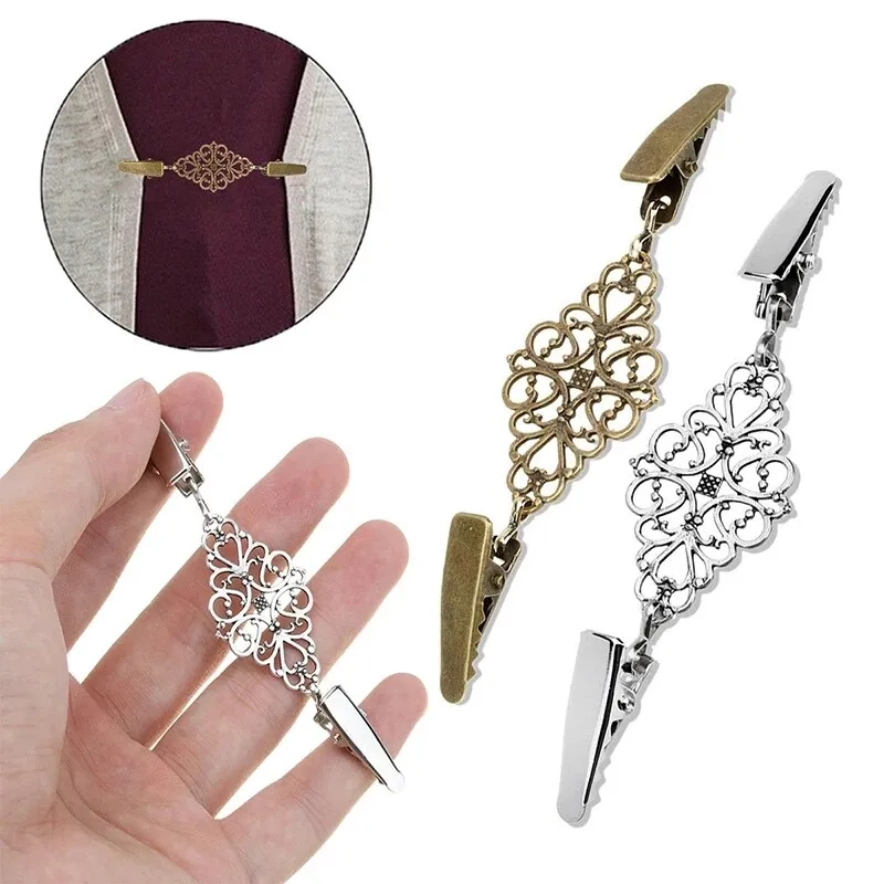 Broche Flexible en Perles Dorées et Argentées, réinitialisation de Canard, Châle, Chemise, Pull, Cardigan, Col, Boucles, Vêtements