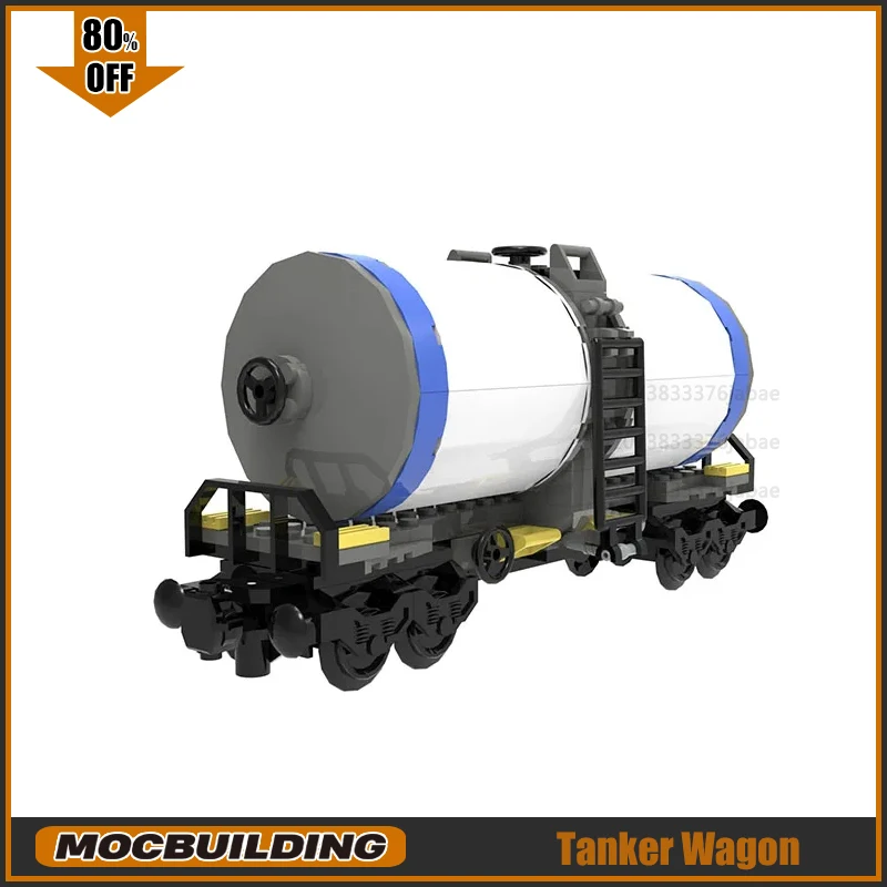 MOC Tanker Wagon Building Block Kit 8-Wheel Tank Car Compatible DB All Type Train Steam Locomotive Bricks Model Kids Toy