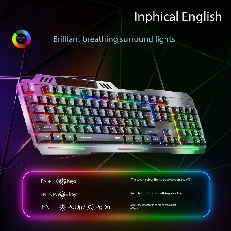 Inphic K2 бесшумная игровая проводная клавиатура для киберспорта, компьютера, офиса, металлическая взвешенная интернет-кафе, специальное предложение