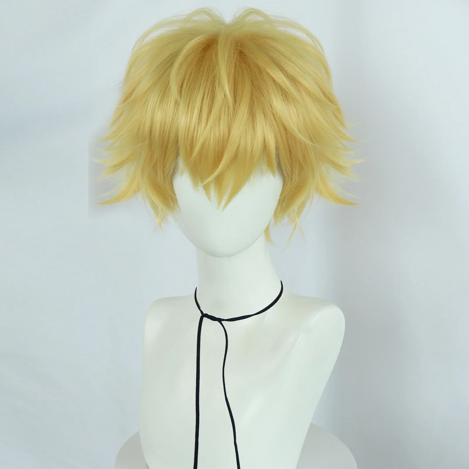 

Denji Косплей Синтетический Парик Бензопила Человек Короткий Желтый Парик для Хэллоуина Рождество День Благодарения Парики