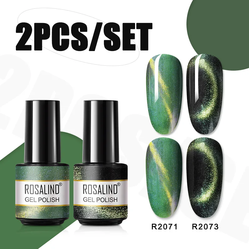 

ROSALIND Gel Nail Polish Set 2/4/6/8/10PCS Semi Permanent Hybrid Varnish Base Top Coat Gel Nail Polish Need UV LED Lamp No Box