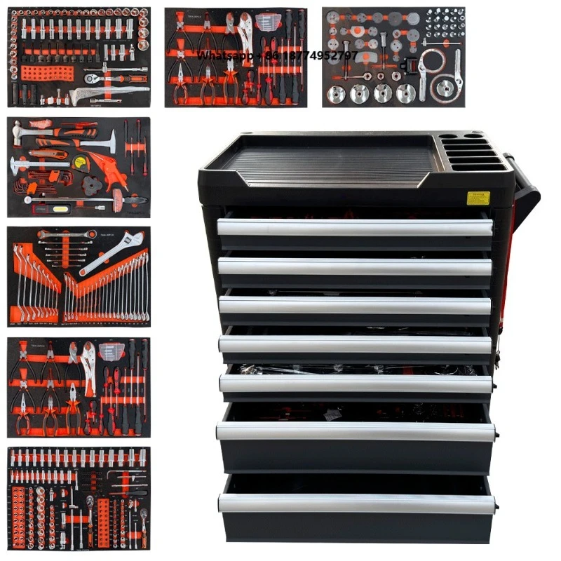 

338 PCS 7-Drawer Mobile Tool Trolley Tool Set Combination