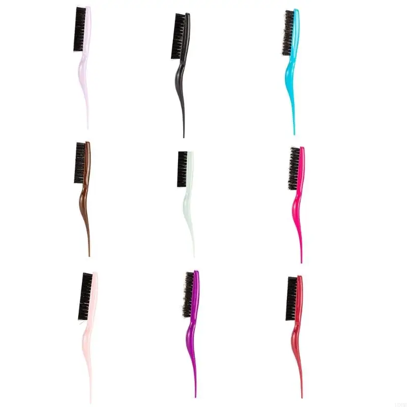 U0DE Escova cerdas javali, pente três fileiras com escolha cauda rato para seccionamento cabelo