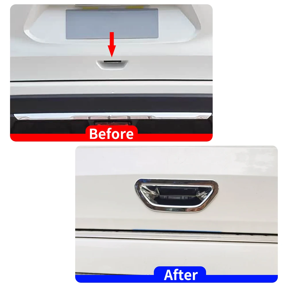 Chrome Tailgate Door Handle Bowl Cover For Nissan X-trail T32 2014-2021 Rogue Rear Trunk Tail Door Anti Scratch Decor Sticker