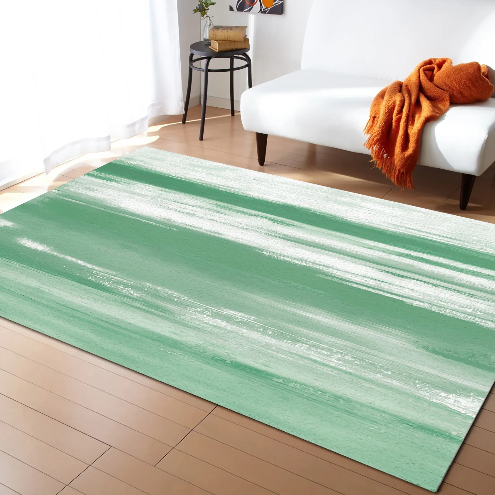 

Abstract Green Turquoise Texture Carpet Area Rug Children's Room Living Room Bedroom Large Rug Home Play Decoration Floor Mat