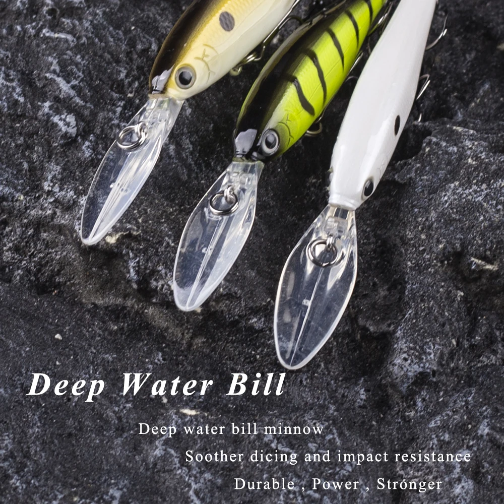 Chan\'s Huang 1PCS 11.5CM 10G Deep Water Diver Minnow Wobbler Artificial Bass Floating Minnow Hard Bait Jerk Fishing Lure Tackle