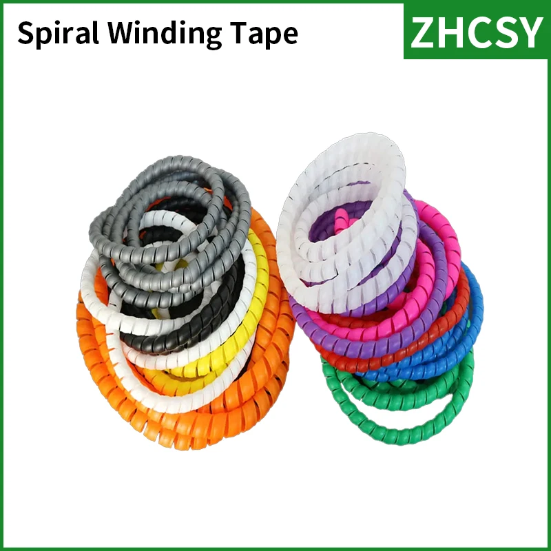 Freeshipping 2M 18/20/22/25/28/30 50mm New Spiral Wraping Bands Sleeving Tube Flame Retardant Cable Protective Winding Pipe Wire