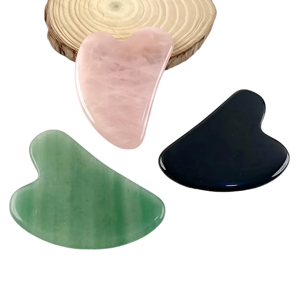 Alat Perawatan SPA Kecantikan Penghilang Kerut Pengangkat Kulit Wajah Tubuh Wajah Pemijat Pengikis Guas Sha Batu Giok Resin Alami