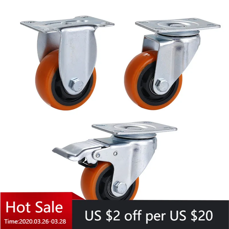 

4Pcs 4-Inch Heavy Duty Industrial Caster Wheels with Brake for Carts Trolleys And Platform Trucks - Swivel Casters