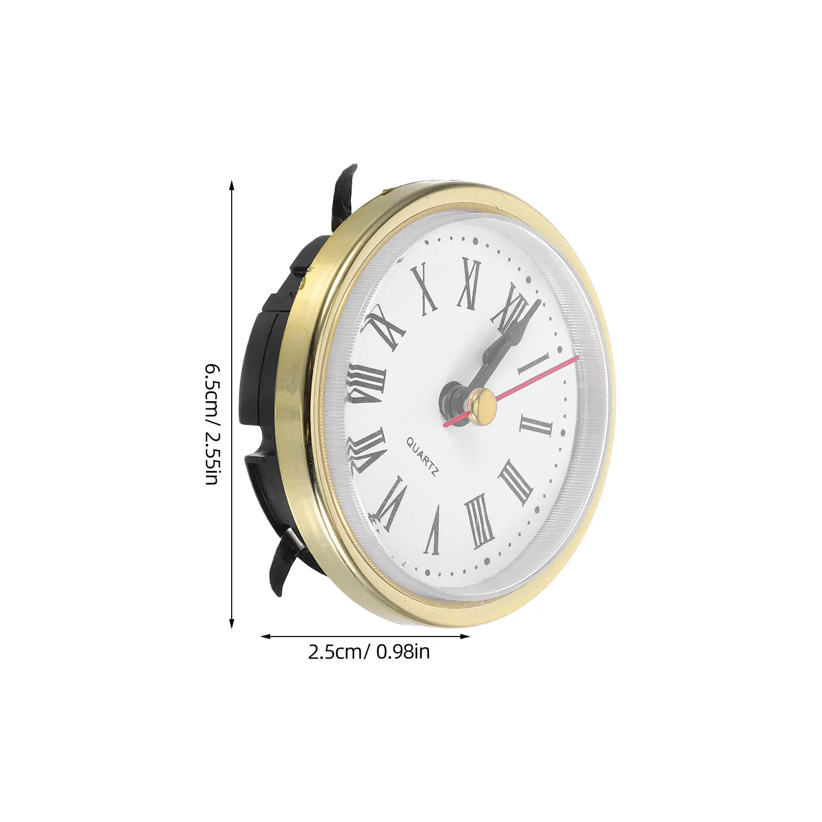 2Pcs Embedded Clock Inserts 65Mm Minimalist Round Clock Head Replacement High Precision Silent Sweep Movement for Wall Home