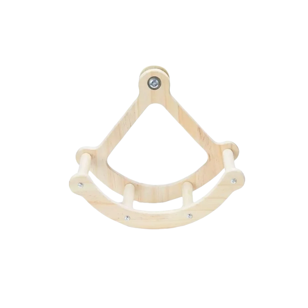 

Climbing Rack Wooden Bird Swing Toys Hanging Bite Resistant Parrot Stand Wheel Durable Rocking Perch Stand Entertainment