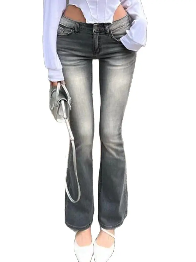 

Casual High Waisted Elastic Denim Slim Fit Flared Pants 2024 New Fashionable Women'S Clothing