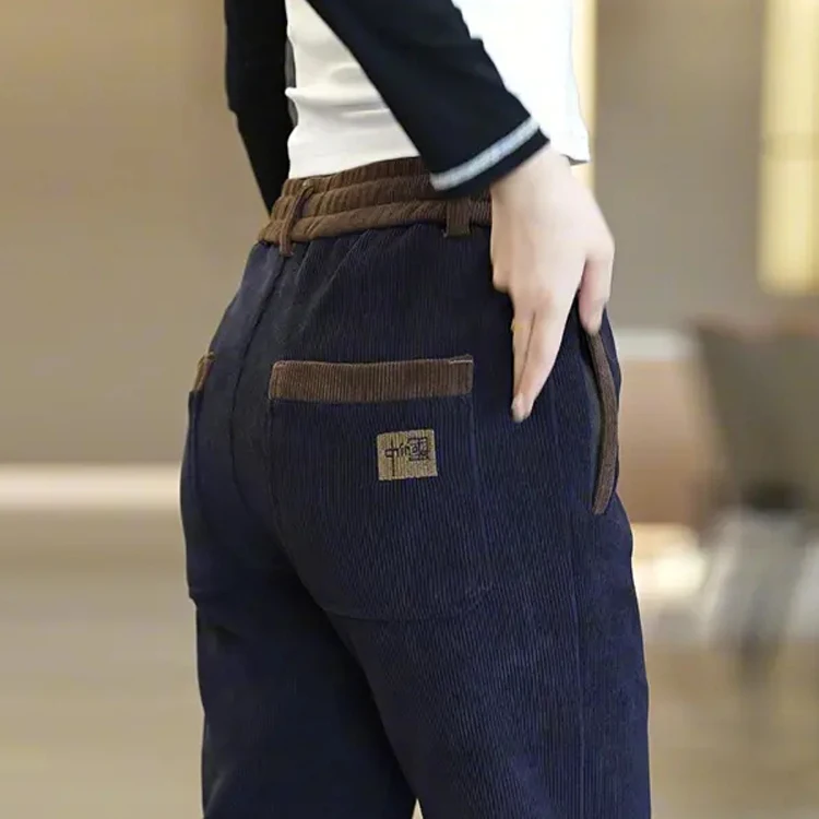 

Новинка 2025, мужские повседневные брюки, вельветовые брюки на молнии, свободная рабочая одежда, весенне-осенние прямые брюки большого размера