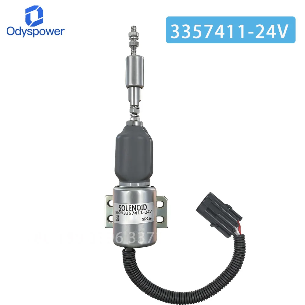 3357411 Engine Stop Solenoid Valve 12V 24V Power Control Shutoff Component