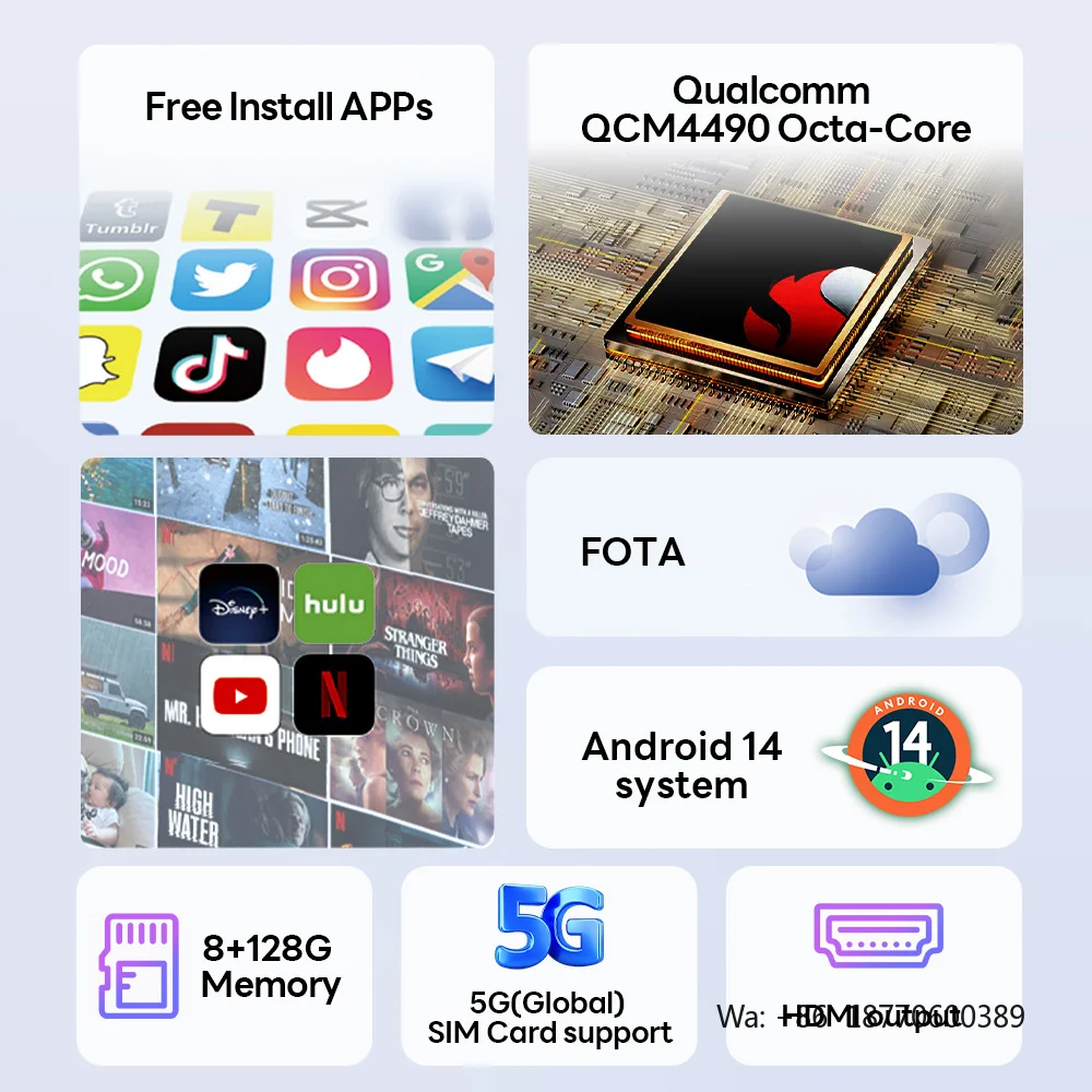 

ApplePie 2025 128G CarPlay AI Box Android 13 Wireless CarPlay & Android Auto Qualcomm 8-Core 8GB+128GB 5G Smart Box