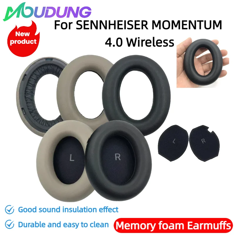 

MOUDUNG Replacement Soft Foam Ear Pads Cushions With buckle for SENNHEISER MOMENTUM 4.0 Wireless Headphones Earpads High Quality