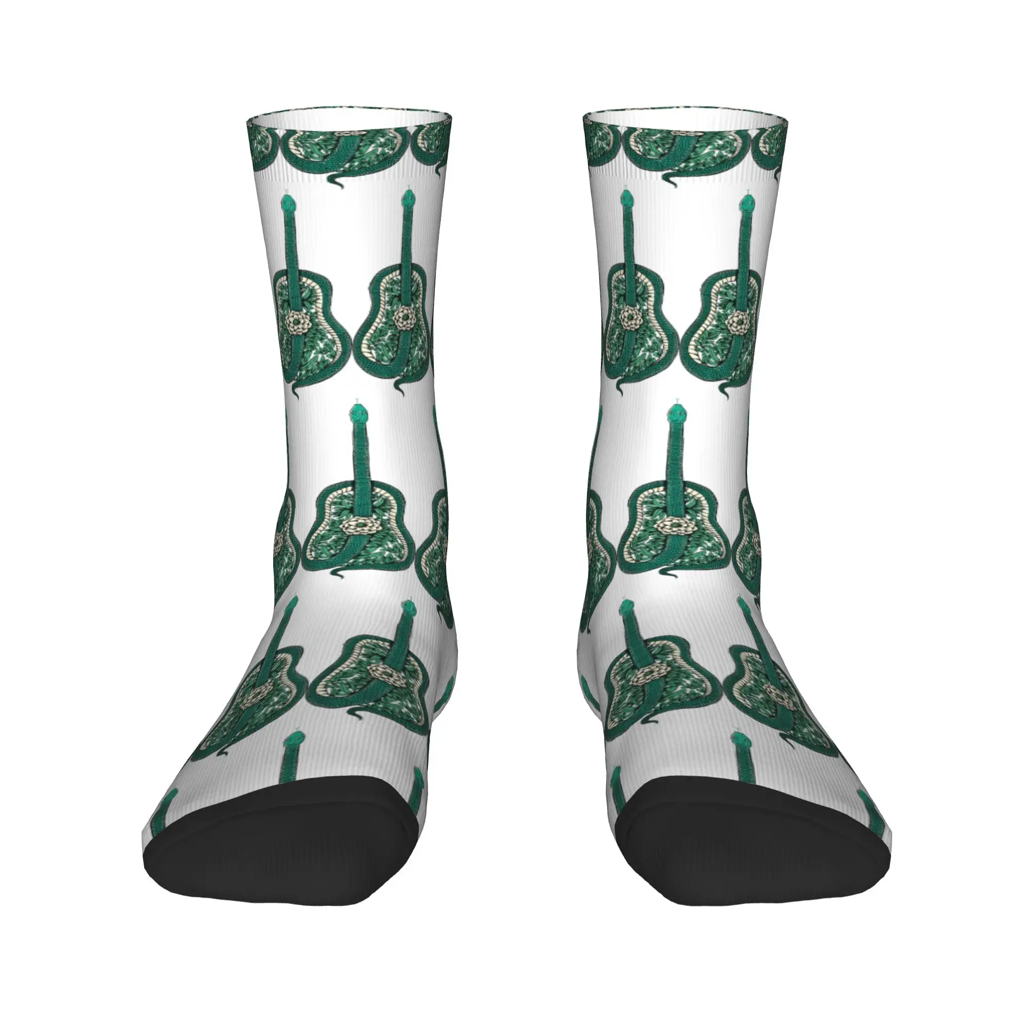 

Носки со змеиной гитарой, мужские и женские полиэстеровые модные носки для любителей музыки, весна-лето, осень-зима, средние носки-трубы, подарки