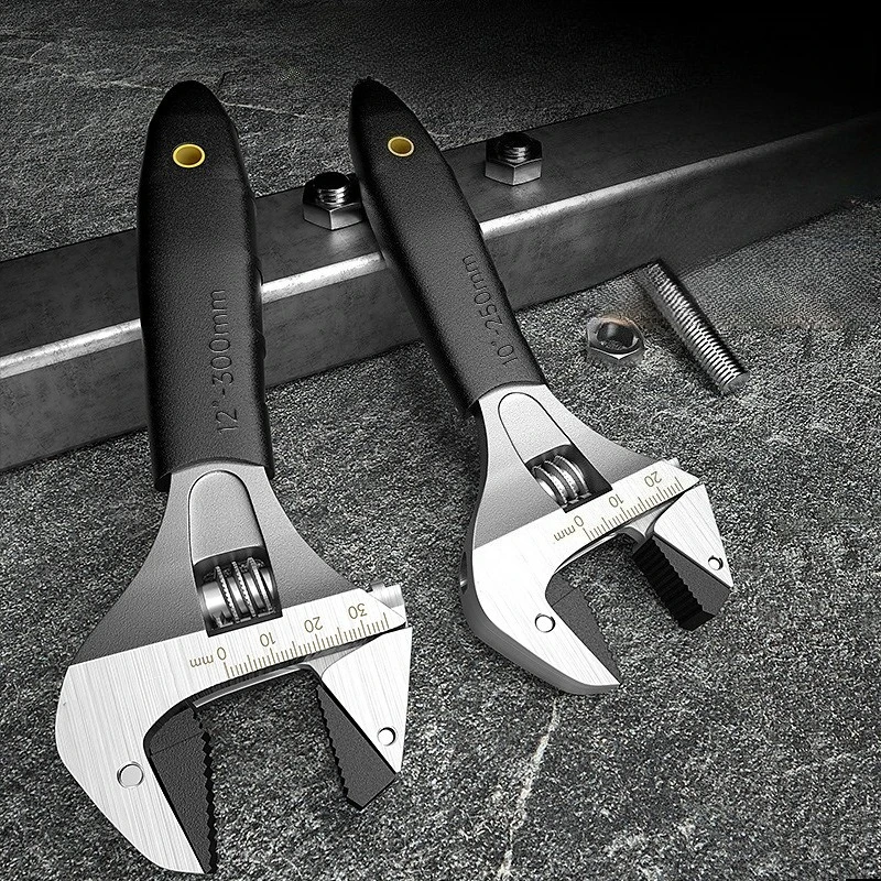 JUSTINLAU 1PC Multi Functional Activity Ratchet Wrench  Adjustable Mouth Bathroom Universal Wrench  Large Opening Wrench Tool