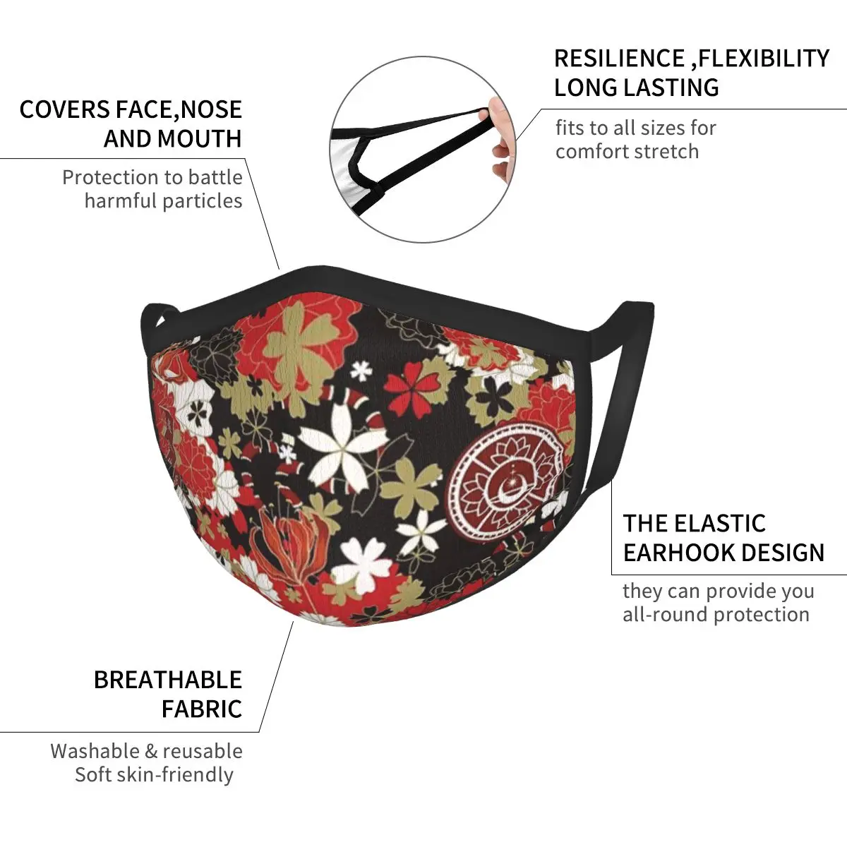 MDZS Cute Face Mouth Mask Reusable Breathable Protective Children Kid Cute Dust-proof Mouth Face Masks