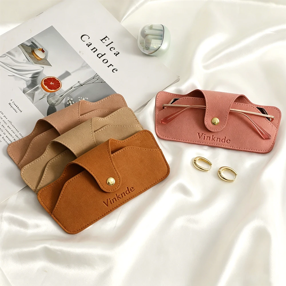 

Custom Logo Portable Eyeglass Case Rose Microfiber Soft Jewelry Pouch 16x8.5cm Travel Storage Bag For Sunglasses Gift Promotion