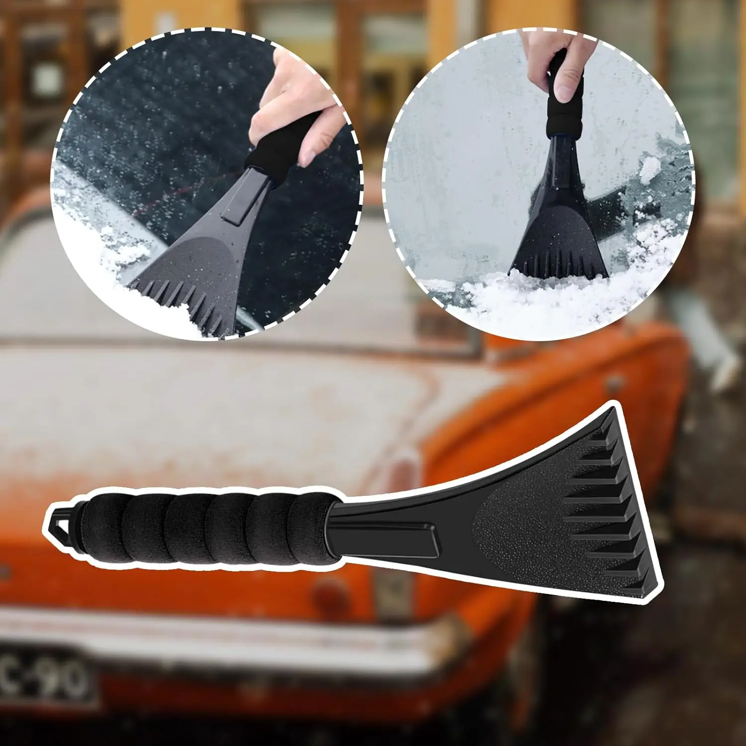 Ice Scraper for Car Windshield, Scratch-Free  Windshield Scraper with Foam Handle to Remove , Frost, and Ice,  Frost Removal Too