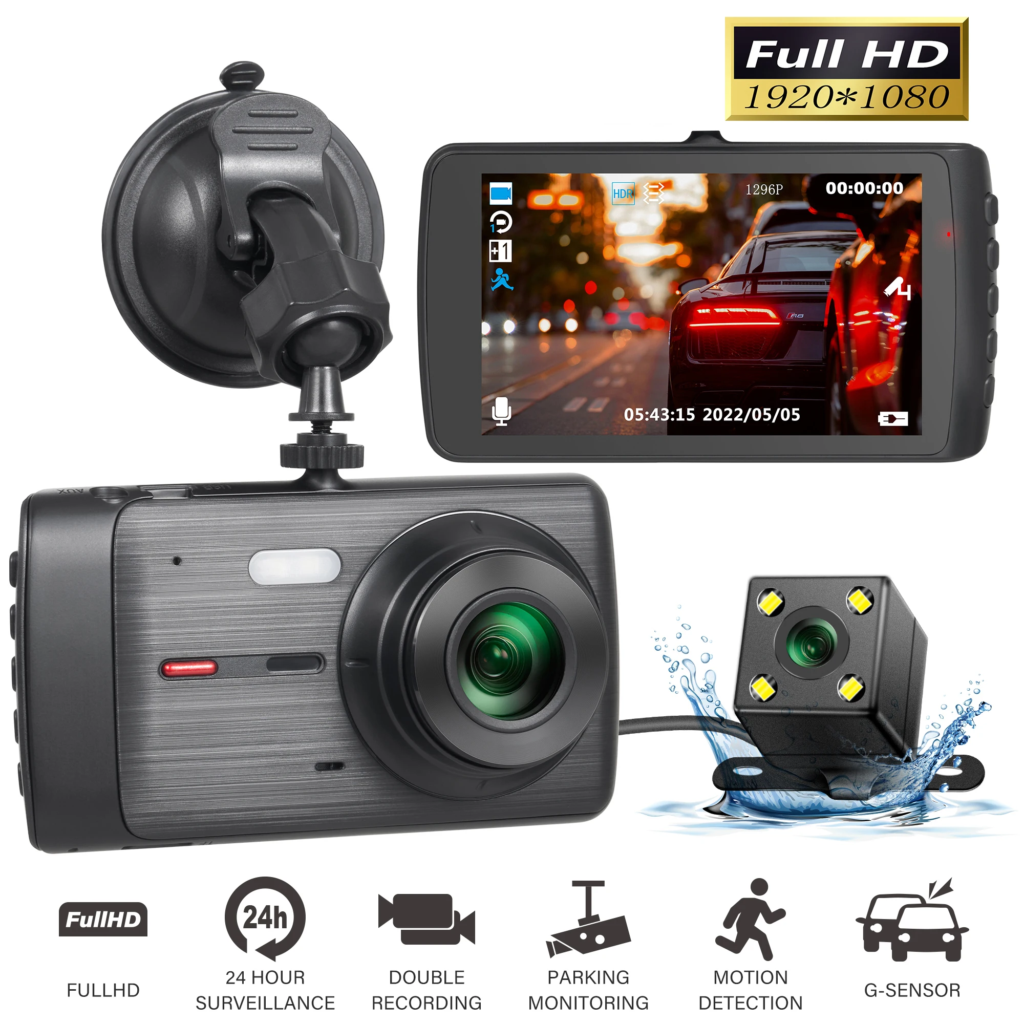 

Автомобильный видеорегистратор Full HD 1080P Dash Cam Автомобильная камера заднего вида Видеорегистратор ночного видения Автомобильный черный ящик Авто видеорегистратор Автомобильные аксессуары