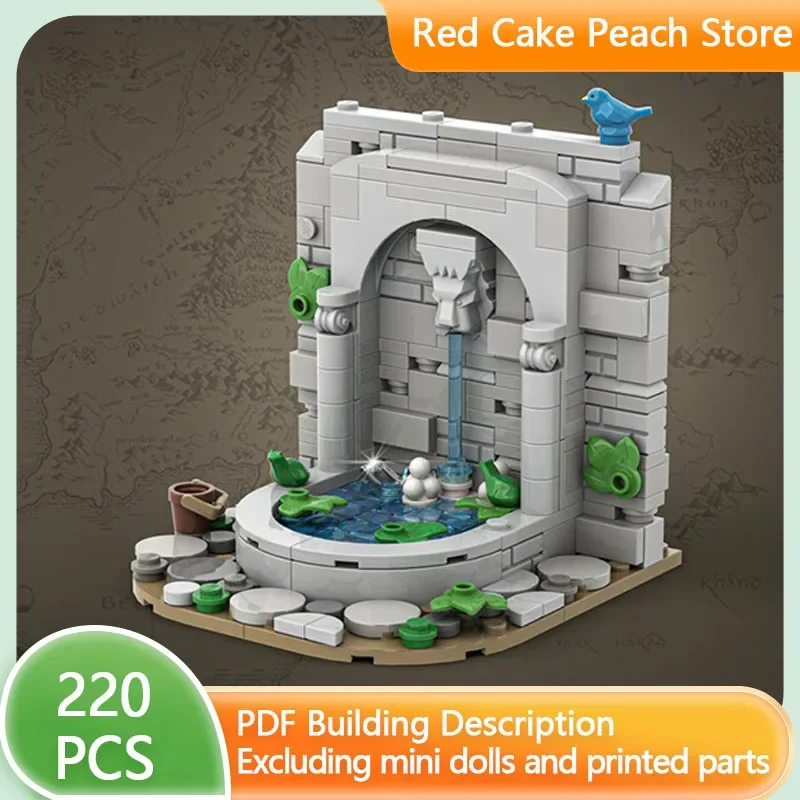 Medieval Castle Model MOC Building Bricks Spring Garden Fountain Modular Technology Gifts Holiday Assemble Children Toys Suit