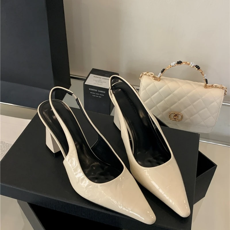 Pointed High Heels Women's Summer New Fashion Versatile Thick Heel Bag Head Sandals Women's Single Shoes