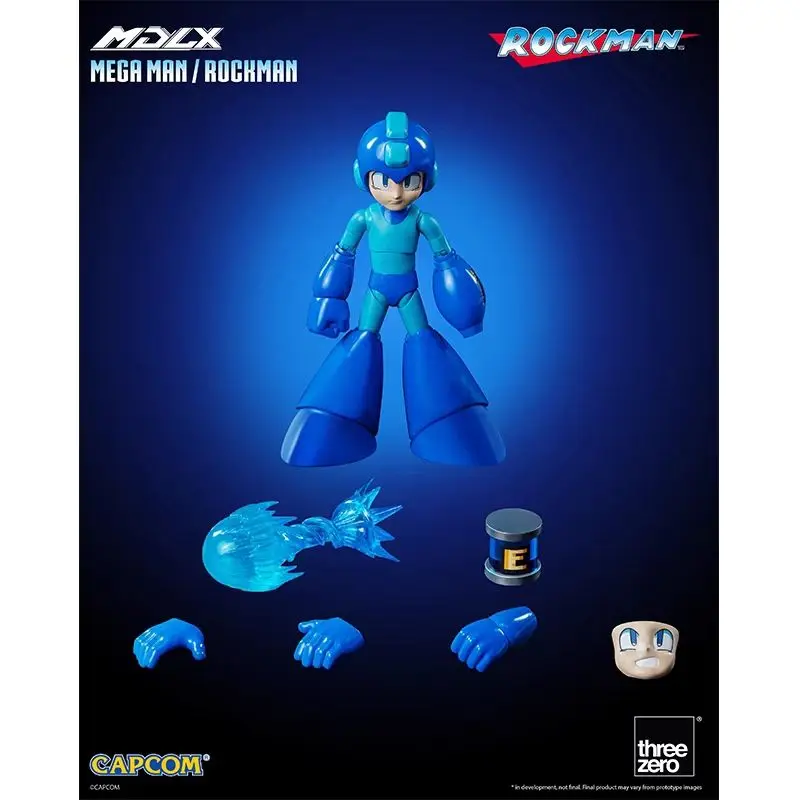 Original Threezero 3a Mdlx Mega Man Anime Figure Rockman Action Figures 10cm Children Toys Room Decoration Birthday Gift