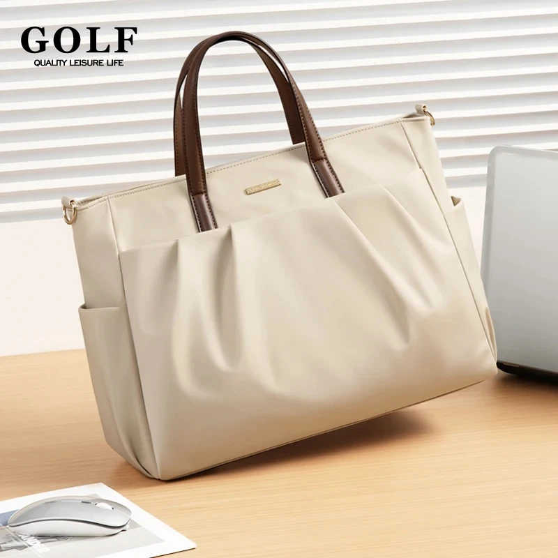 Bolsos de mano de GOLF, bolso de mano para mujer, bolso de trabajo con múltiples bolsillos, elegante bolso de hombro para ordenador portátil de 15