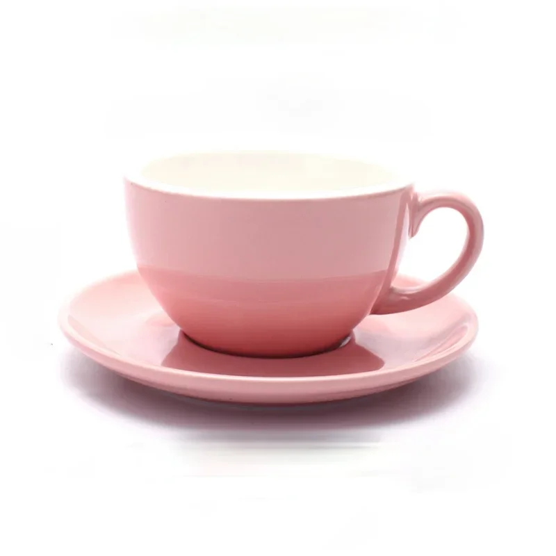 Cappuccino Cup Thick Body Ceramic Bottle and Saucer for Flat White Latte Double Espresso Coffee Cup Drinkware Container Mugs