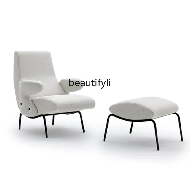 

zq1Nordic Simple Fabric Single-Seat Sofa Chair Small Apartment Light Luxury Armrest Backrest Leisure Tiger Chair