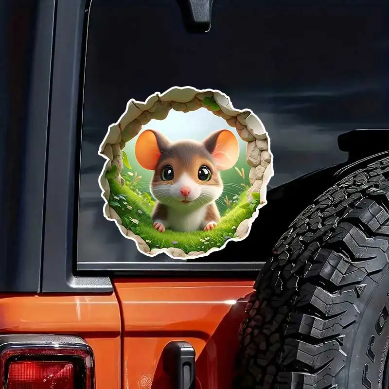 Vibrant Mouse Car Sticker Waterproof Vinyl Decal on Bumper Rear Window Laptop Self-adhesive Decal For Car Accessories Y905