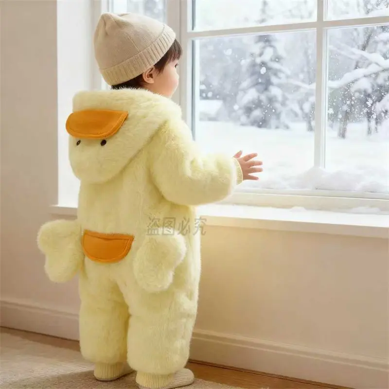 Autumn Winter Baby Outdoor Clothes Warm Climbing Clothes Thick Cute Cartoon Clothes Baby Jumpsuit 2026 New