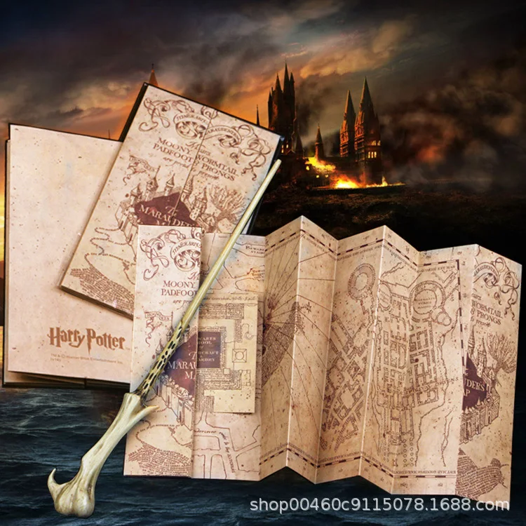 Marauder's Magic Map Harries Potters Movie Peripherals Decorate Poster Hogwarts Cosplay Performance Props Treasure Map Kids Gift