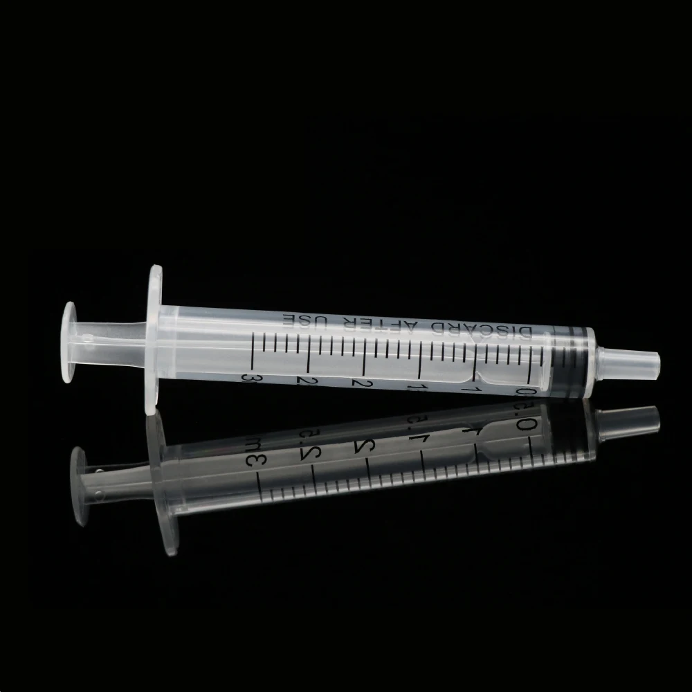 100 عبوة من حقنة Luer Slip البلاستيكية القابلة للتصرف 3 مللي/cc معقمة بشكل فردي معبأة للمختبرات العلمية والقياس والري