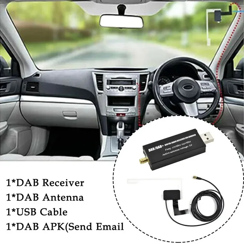 Auto DAB Radio Empfänger Digital Adapter Tuner Box USB Android Radio DAB + Digital Audio Broadcasting Antenne Für Multimedia playe